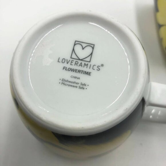 Loveramics Flowertime Set of 2 Teacups and Saucers Sunflower Theme Ceramic Mugs - Picture 10 of 12